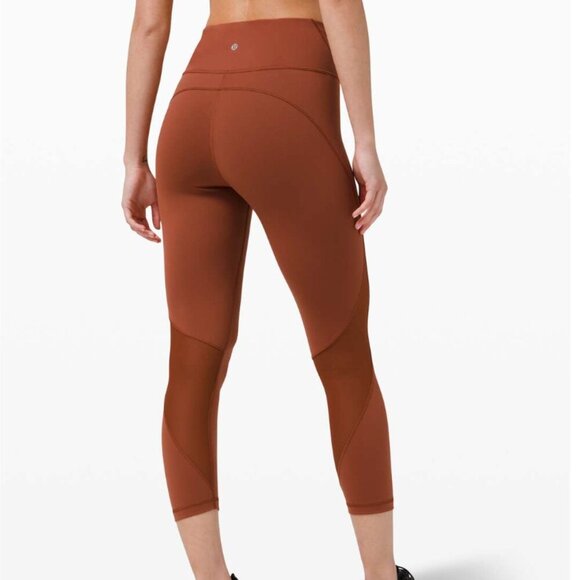 Lululemon Everlux and Mesh High-Rise Crop 23" Dark Terracotta - Picture 1 of 1